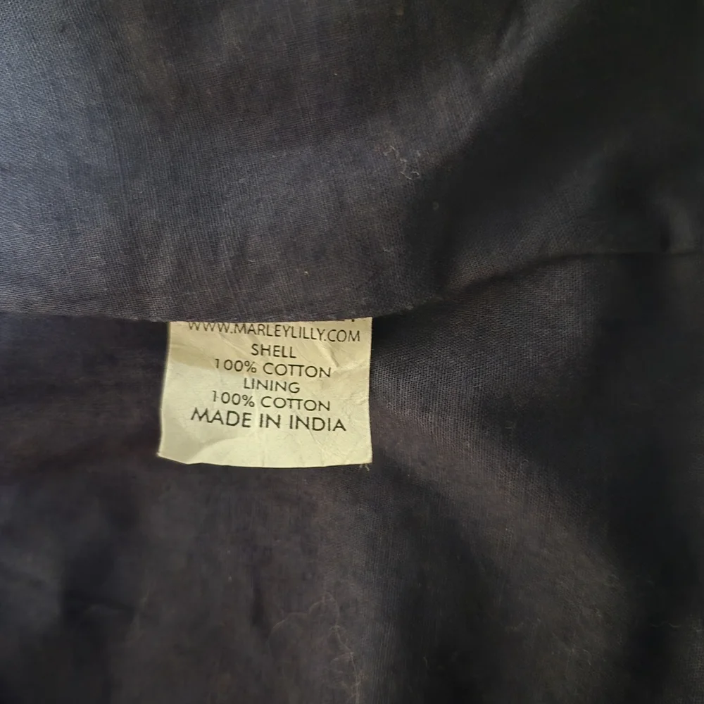 Marleylilly Navy Blue Monogrammed Field Jacket Womens Large Cotton Utility Coat‎ - Picture 5 of 5